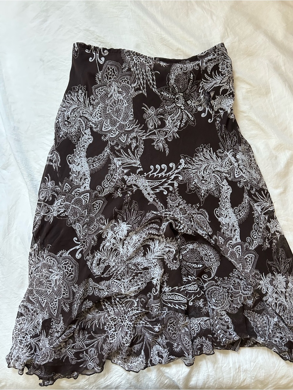 Black & White Paisley A-Line Skirt